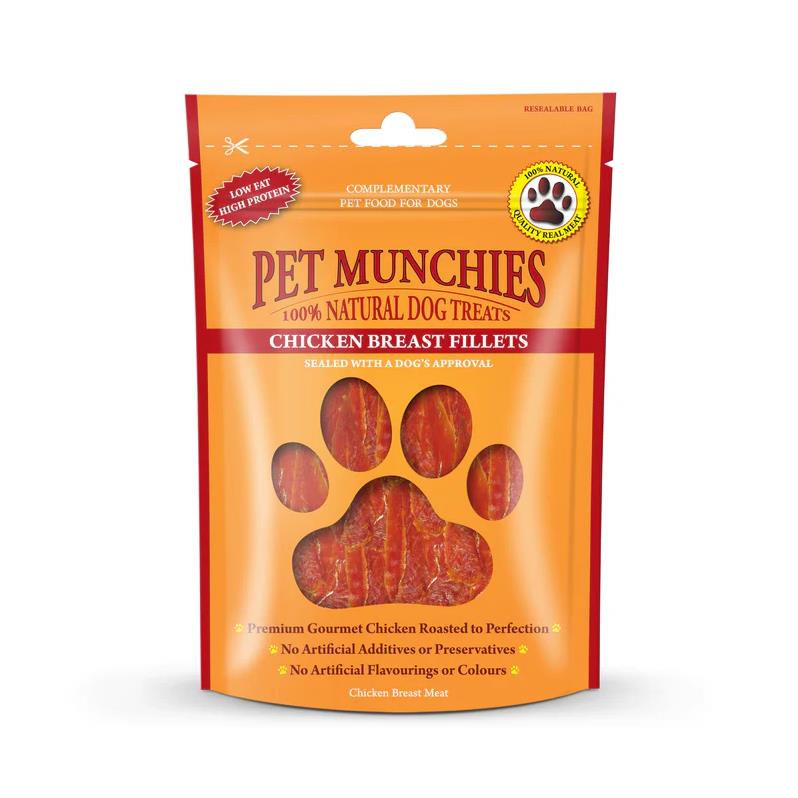Pet Munchies Natural Dog Treats Chicken Breast Fillet 100g
