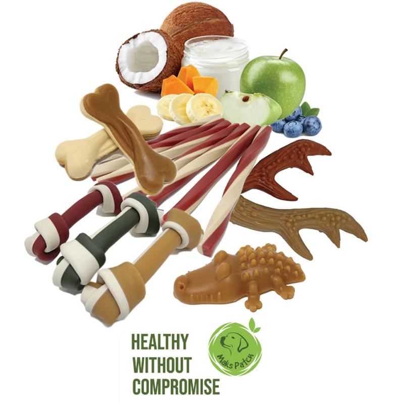 Maks Patch Antler Veggie Dog Treat Large 17cm Mixed Flavours