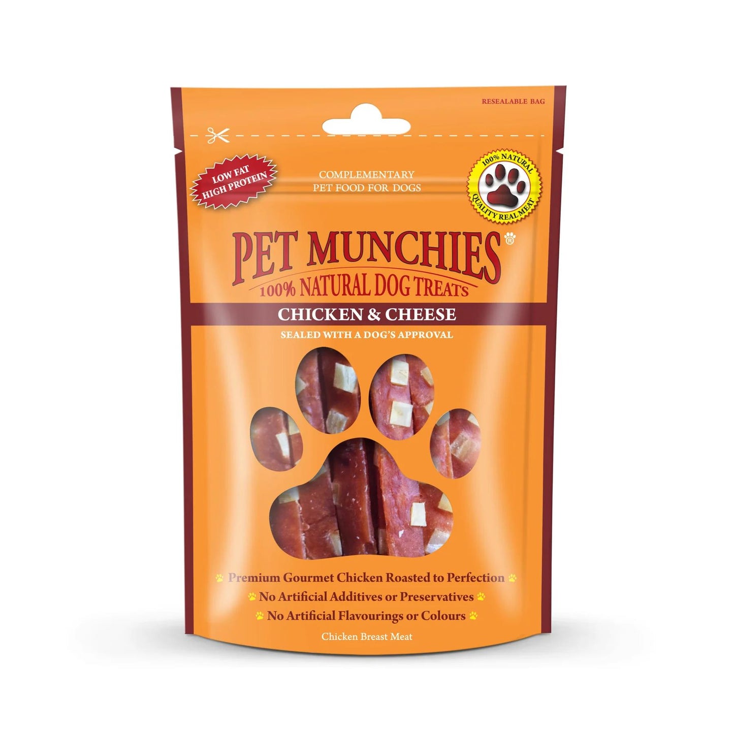 Pet Munchies Natural Dog Treats Chicken & Cheese Sticks 100g