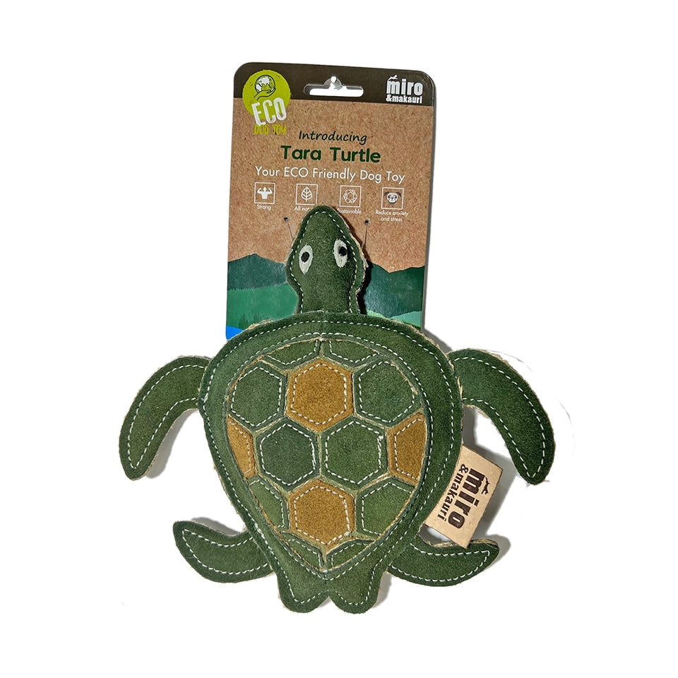 Miro & Makauri Tara Turtle Eco Friendly Leather Silent/No Squeaker Dog Toy