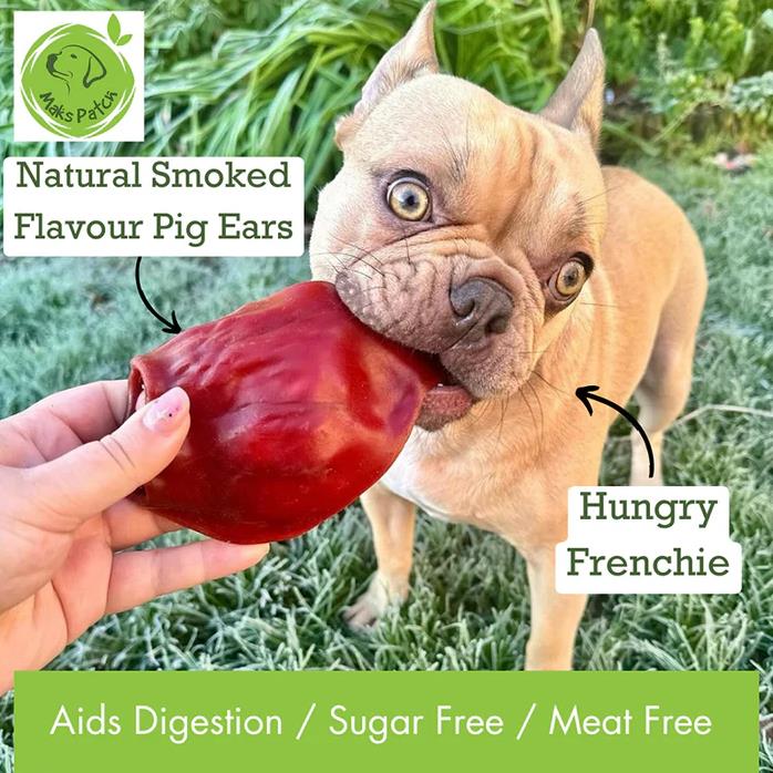 Maks Patch Peanut Butter & Natural Smoked Veggie Pigs Ear Dog Treat