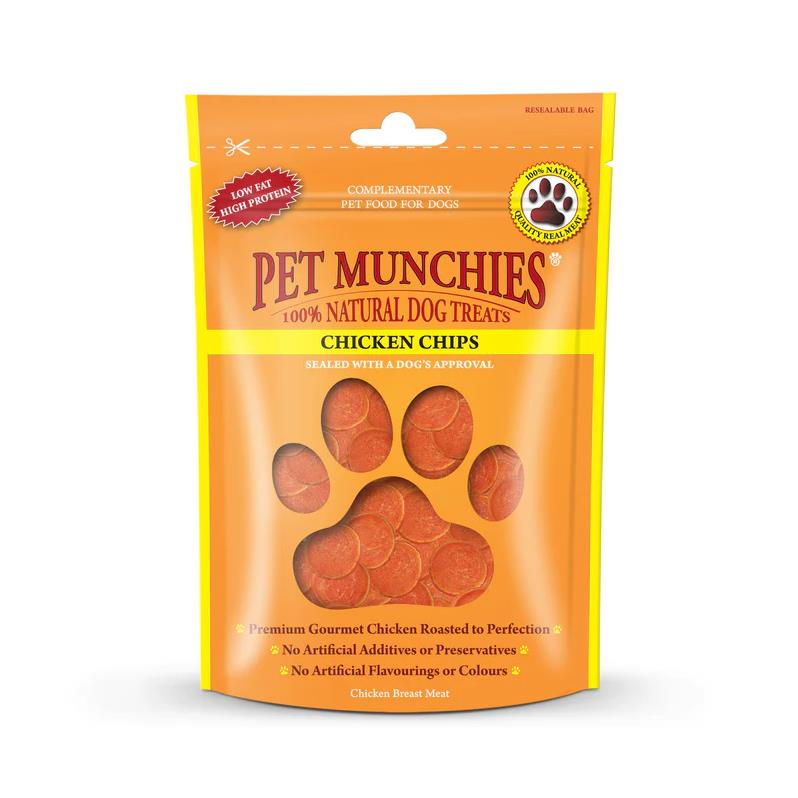 Pet Munchies Natural Dog Treats Chicken Chips 100g