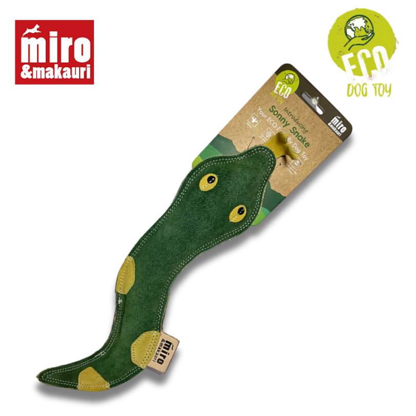 Miro & Makauri Sonny Snake Eco Friendly Leather Silent/No Squeaker Dog Toy