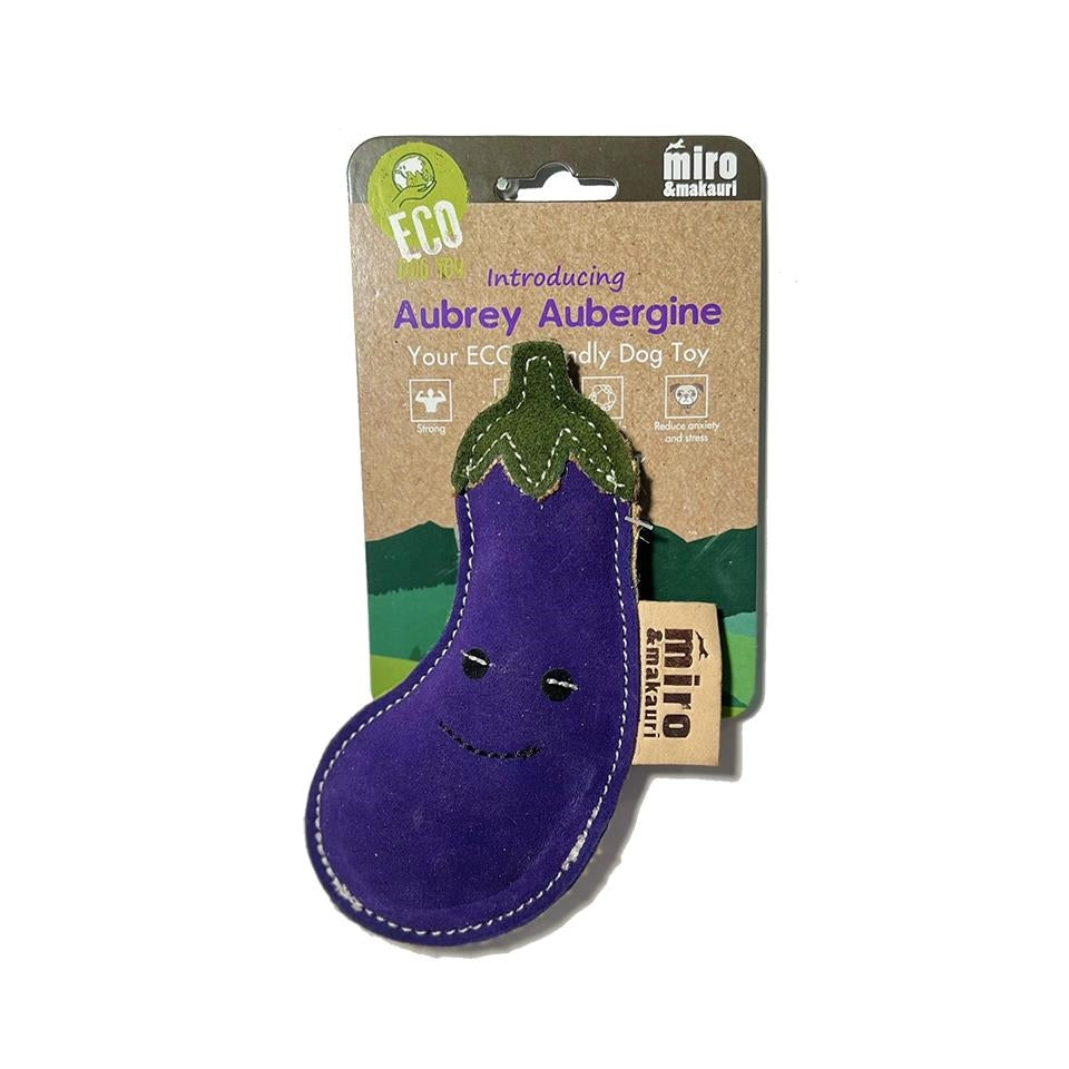 Miro & Makauri Aubrey Aubergine Eco Friendly Leather Silent/No Squeaker Dog Toy