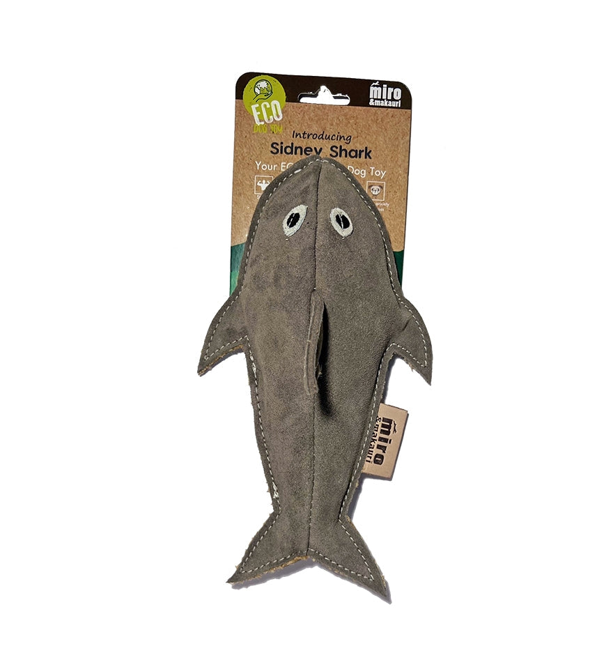 Miro & Makauri Sidney Shark Eco Friendly Leather Silent/No Squeaker Dog Toy