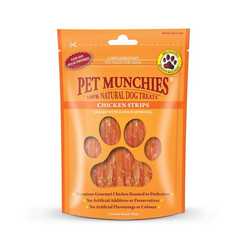 Pet Munchies Natural Dog Treats Chicken Strips 90g