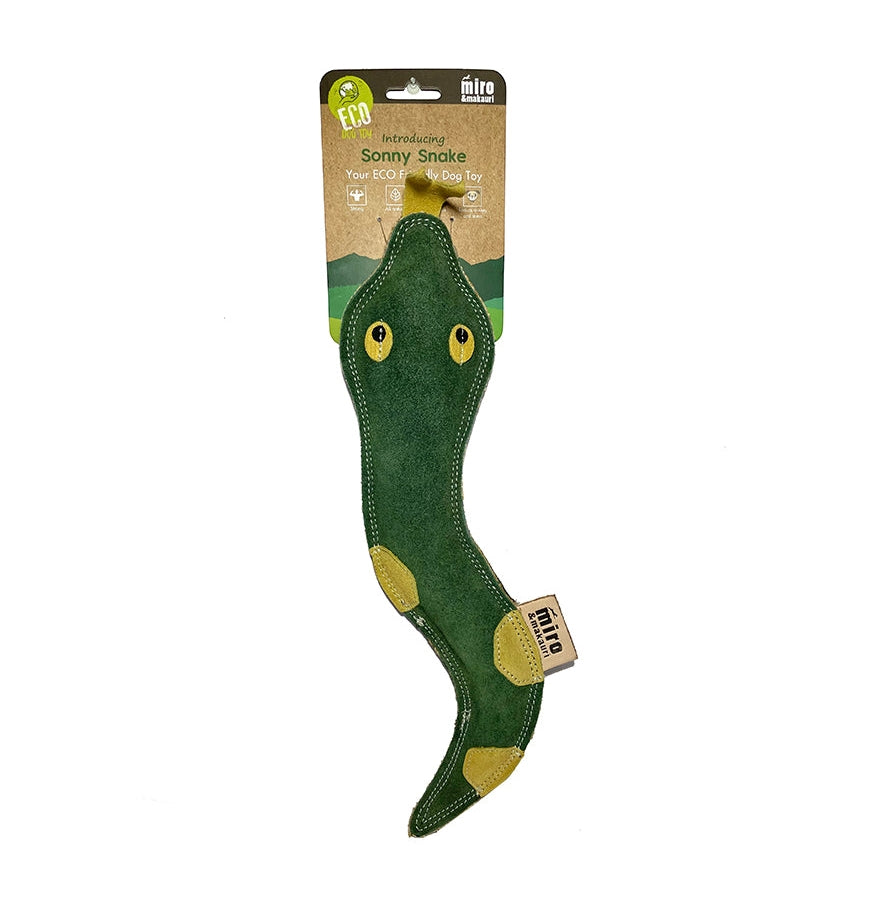 Miro & Makauri Sonny Snake Eco Friendly Leather Silent/No Squeaker Dog Toy