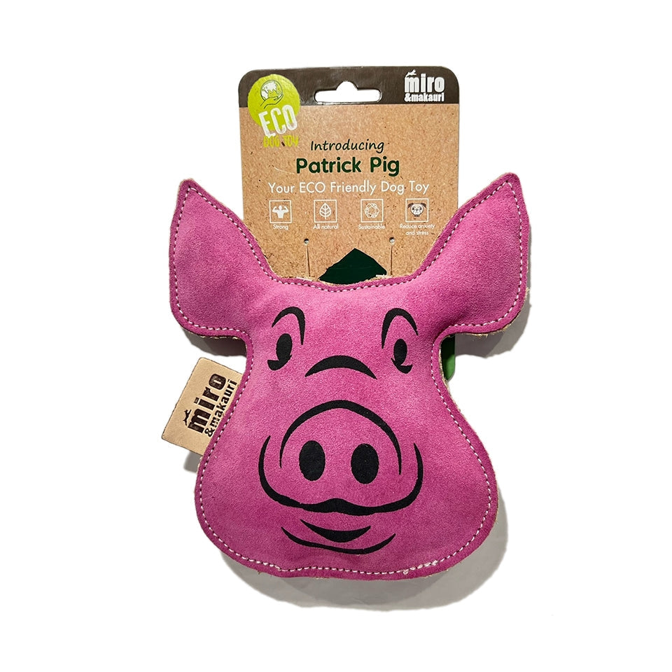 Miro & Makauri Patrick Pig Eco Friendly Leather Silent/No Squeaker Dog Toy