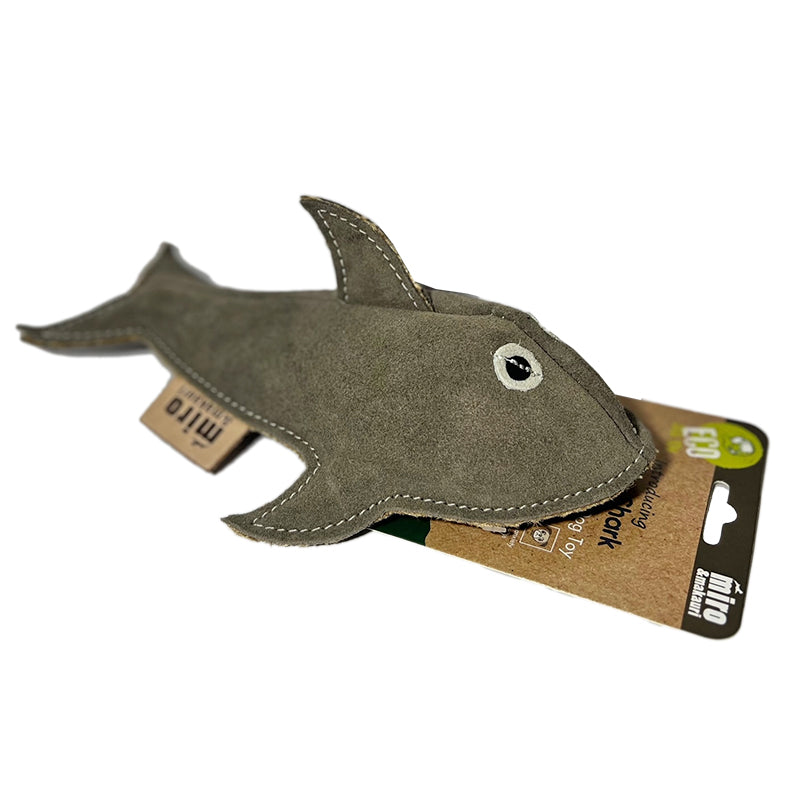 Miro & Makauri Sidney Shark Eco Friendly Leather Silent/No Squeaker Dog Toy