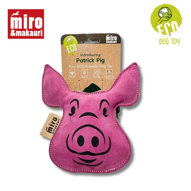 Miro & Makauri Patrick Pig Eco Friendly Leather Silent/No Squeaker Dog Toy