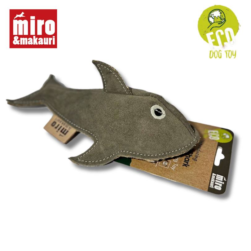 Miro & Makauri Sidney Shark Eco Friendly Leather Silent/No Squeaker Dog Toy