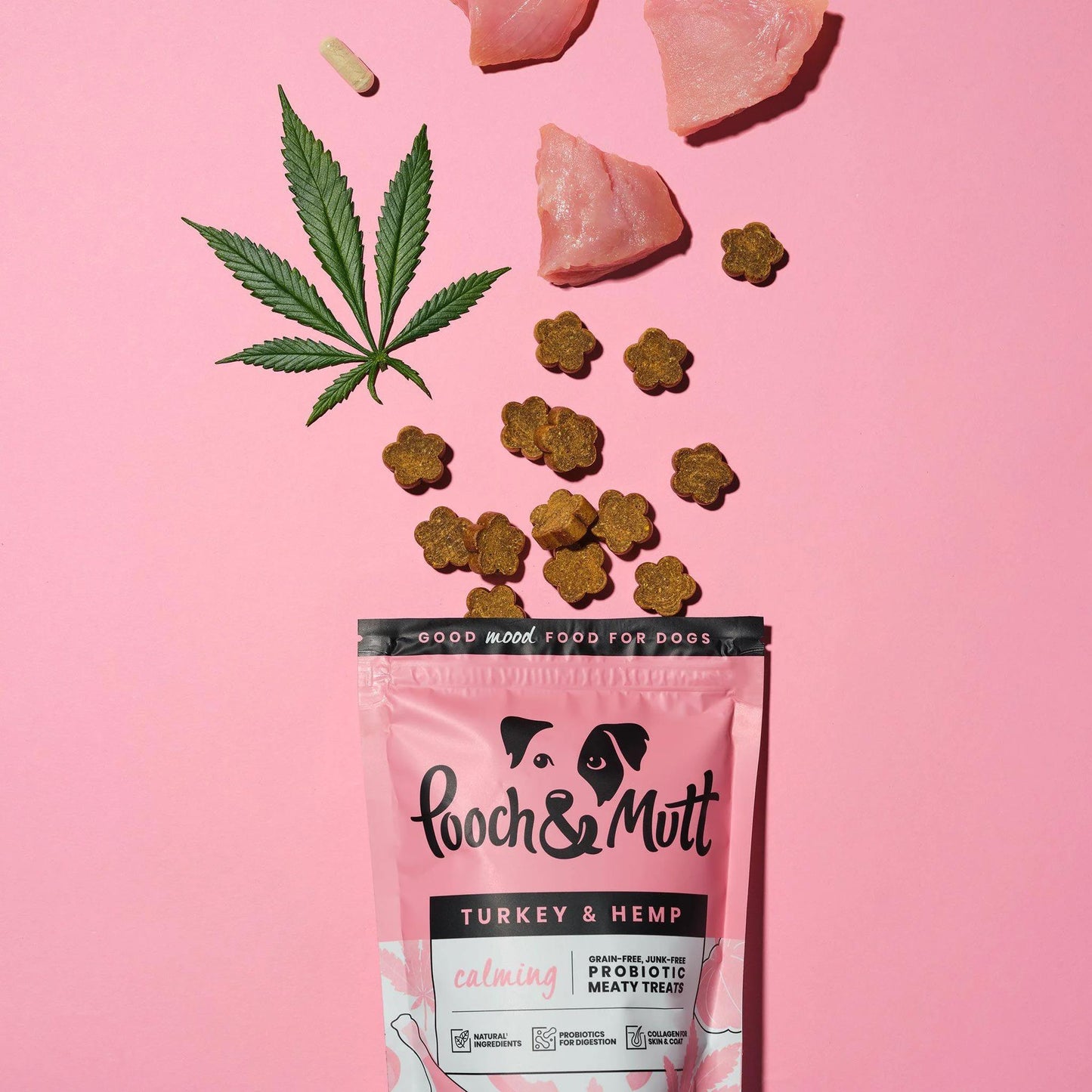 Turkey & Hemp Meaty Calming Dog Treats 120g