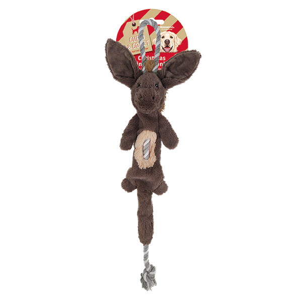 Cupid & Comet Christmas Crinkle Donkey Multi Texture Dog Toy