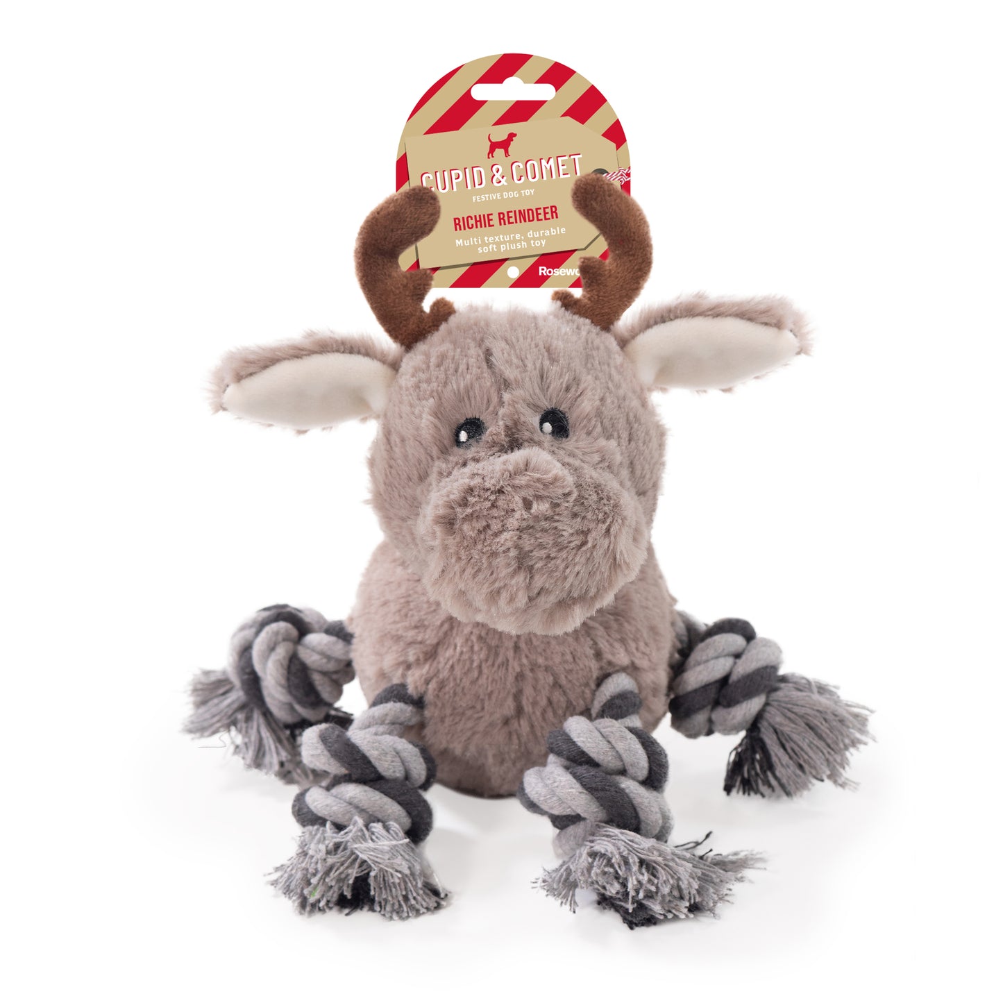 Cupid & Comet Plush & Rope Richie Reindeer Dog Toy
