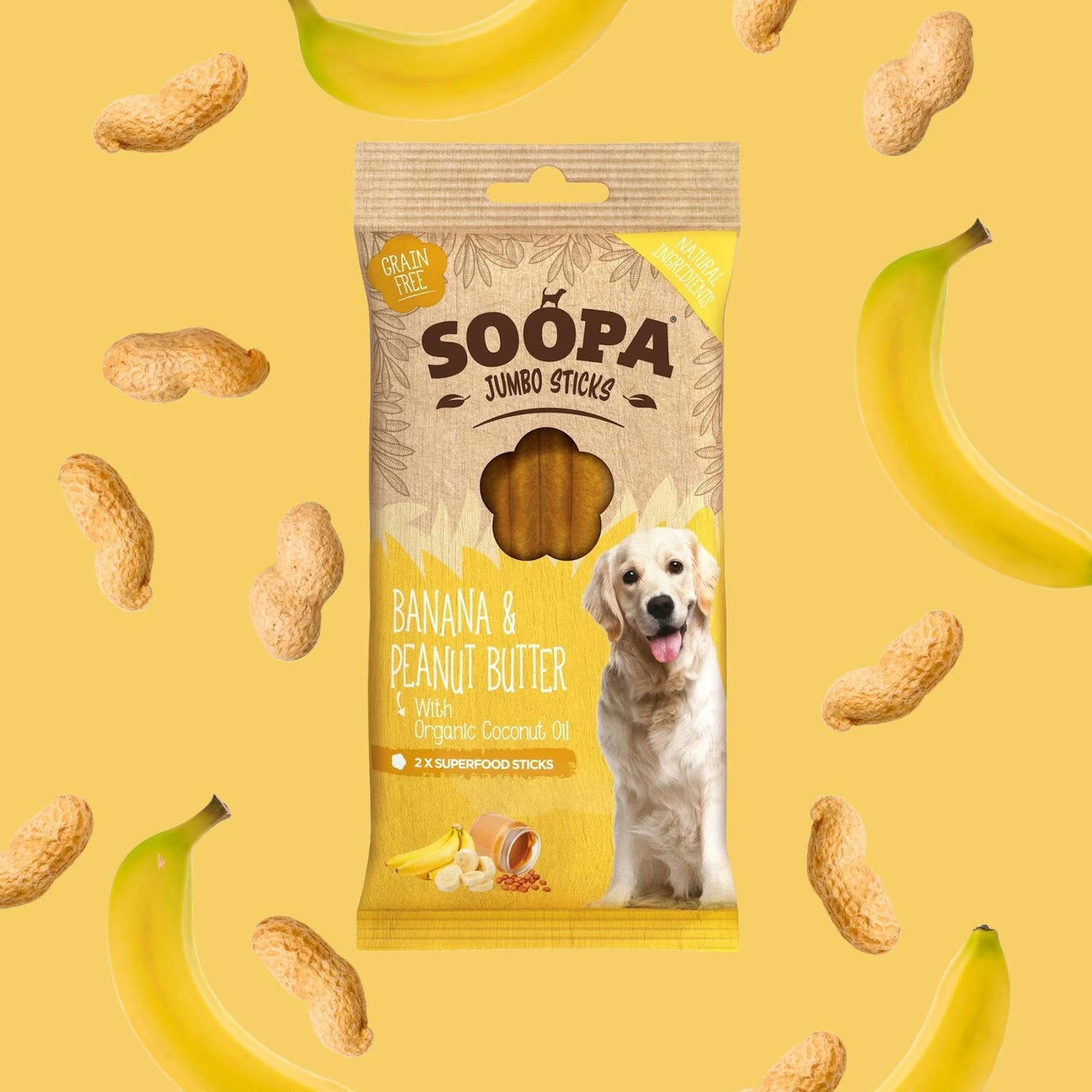 Banana & Peanut Butter Jumbo Dental Sticks 170g