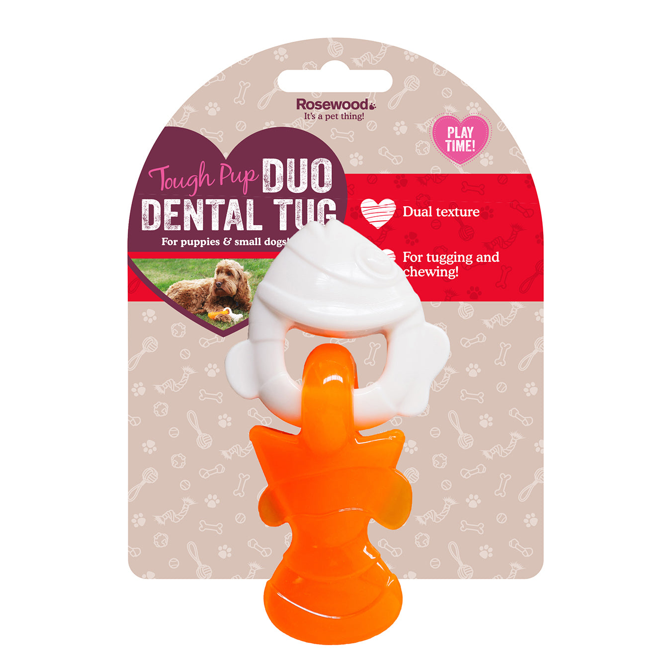 Tough Pup Duo Dental Tug Fish Puppy/Small Dog Toy