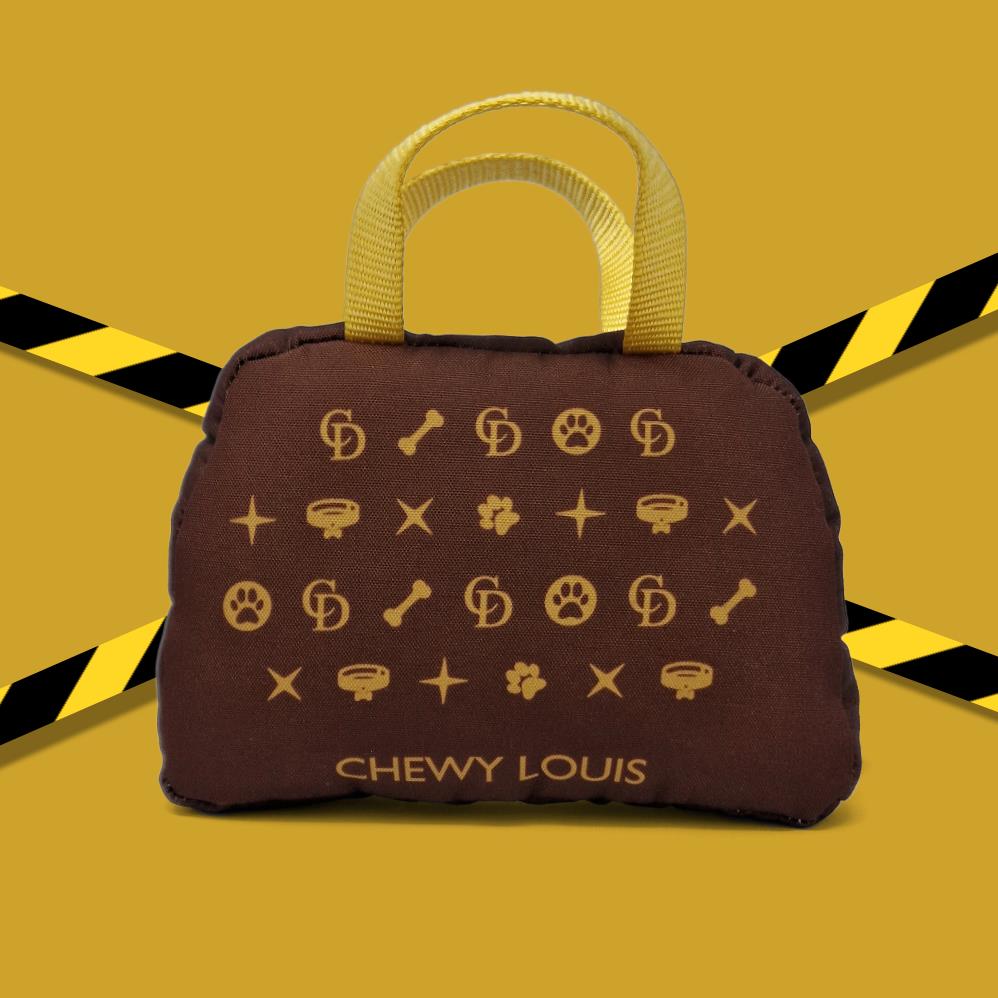 Chewy Louis Parody Handbag Tough Dog Toy