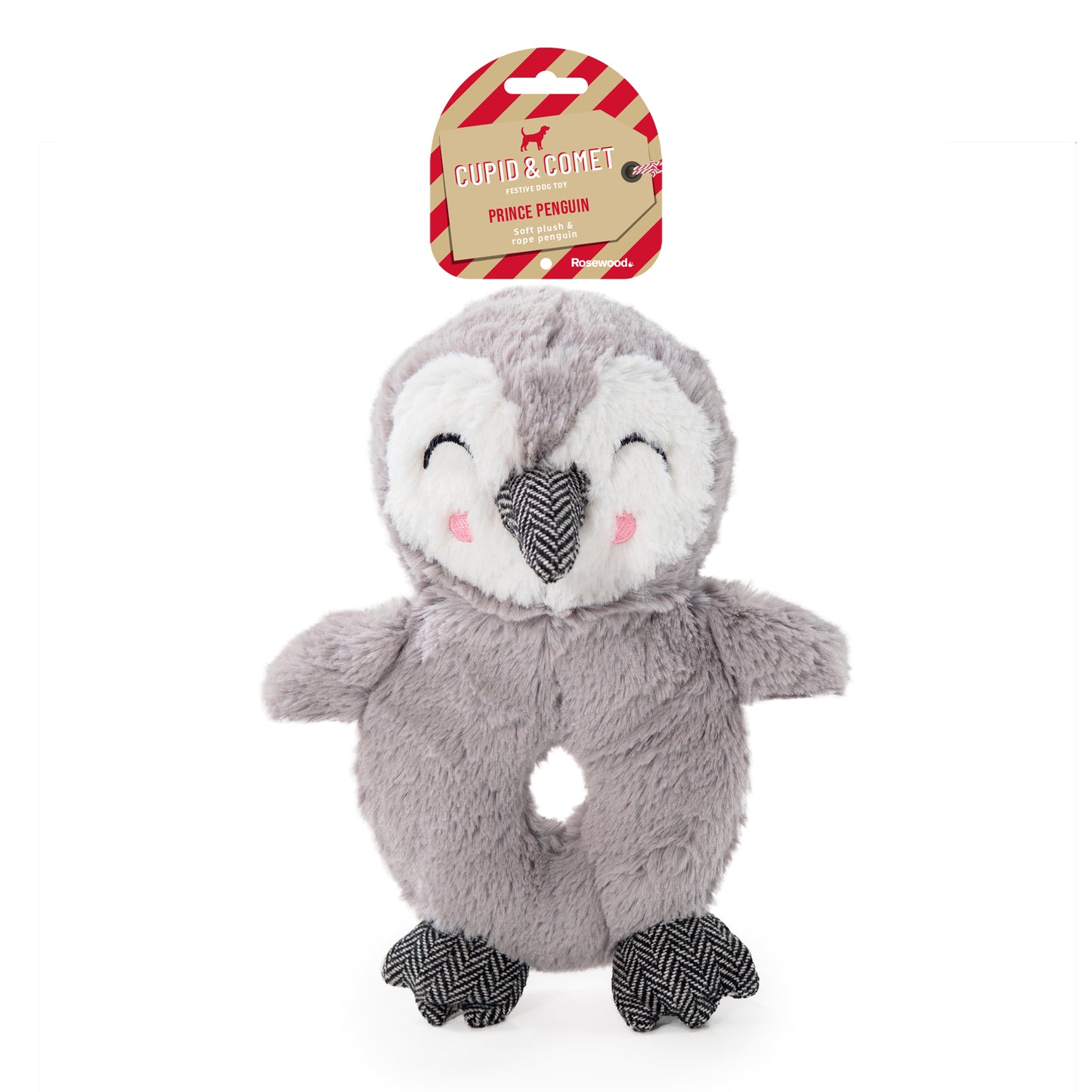 Cupid & Comet Rope and Plush Prince Penguin Dog Toy