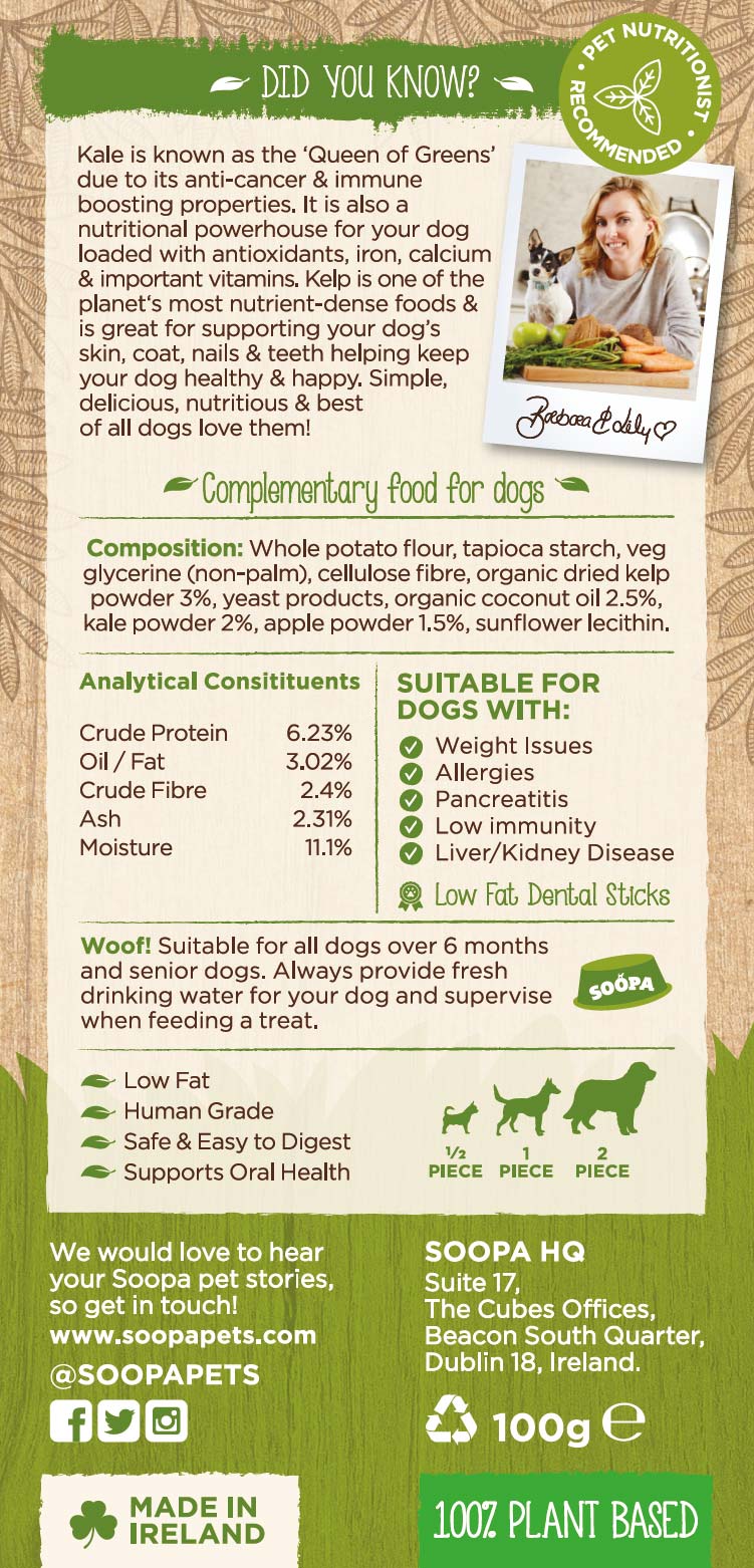 Kale & Apple Dental Sticks 100g