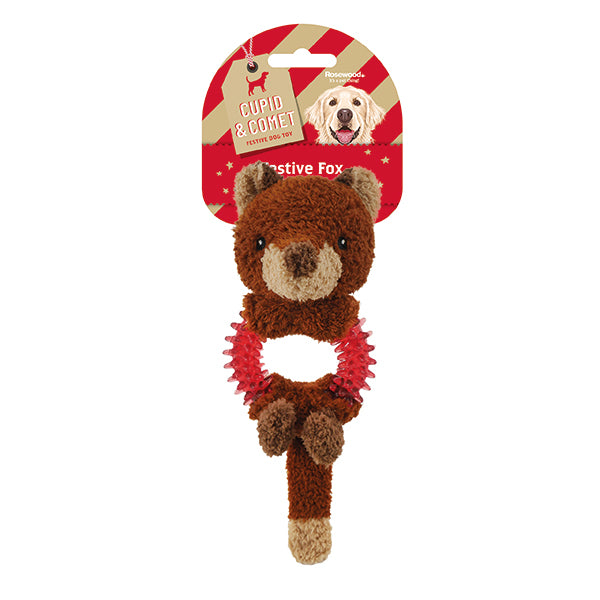 Cupid & Comet Festive Fox Dog Toy