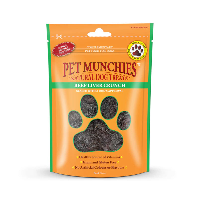 Pet Munchies Natural Dog Treats Beef Liver Crunch 90g