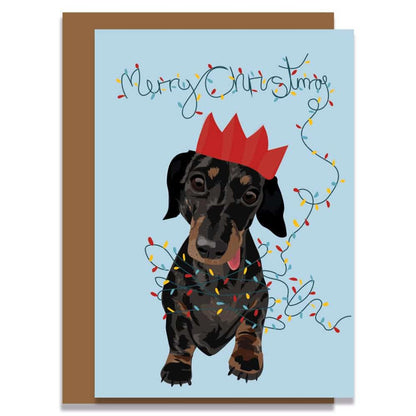 Lorna Syson Slinky the Sausage Dog Christmas Card