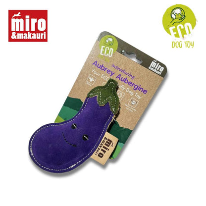 Miro & Makauri Aubrey Aubergine Eco Friendly Leather Silent/No Squeaker Dog Toy