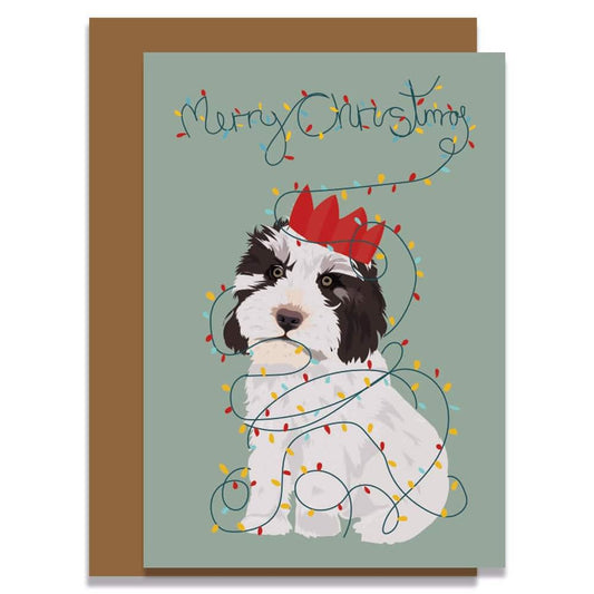 Lorna Syson Chester the Cockapoo Puppy Dog Christmas Card