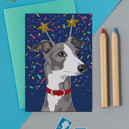 Lorna Syson Nelson the Whippet Dog Greeting Card