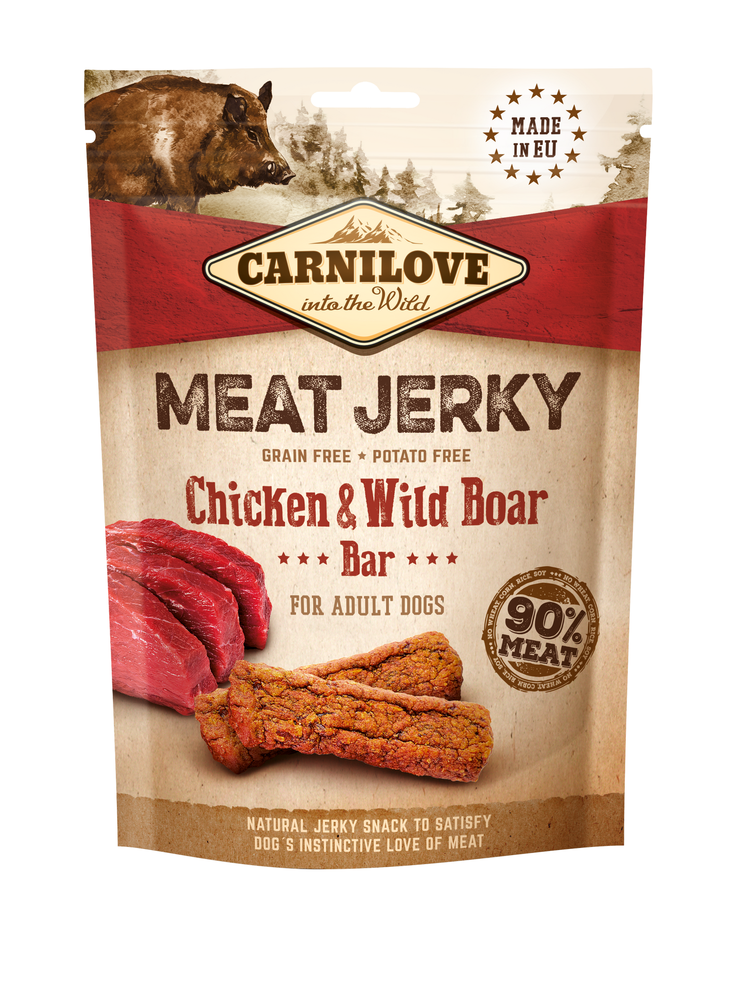 Meat Jerky Fillets - Chicken and Wild Boar - Grain & Potato Free Dog Treats 100g