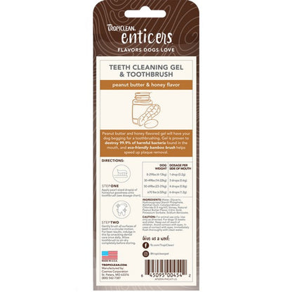 Enticers Teeth Cleaning Gel and Toothbrush for Dogs Peanut Butter 59ml