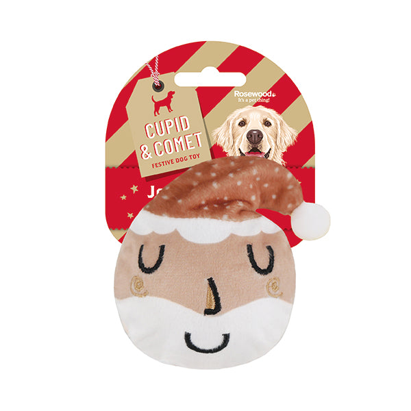 Cupid & Comet Jolly Santa Tennis Ball Dog Toy